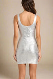 Cindy Bandage Mini Dress Silver