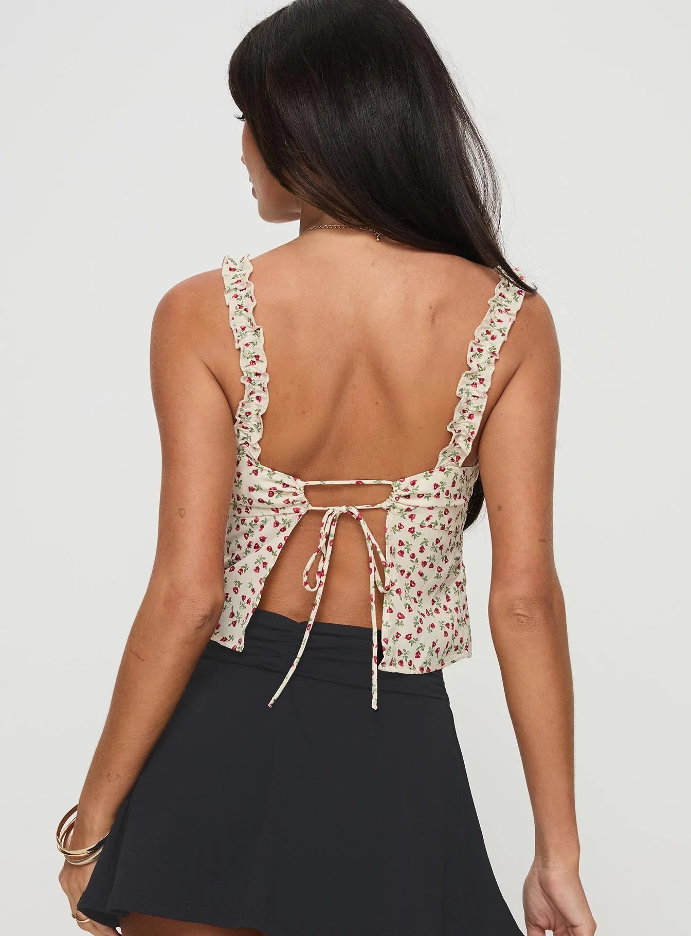Poppyseed Top Yellow Floral