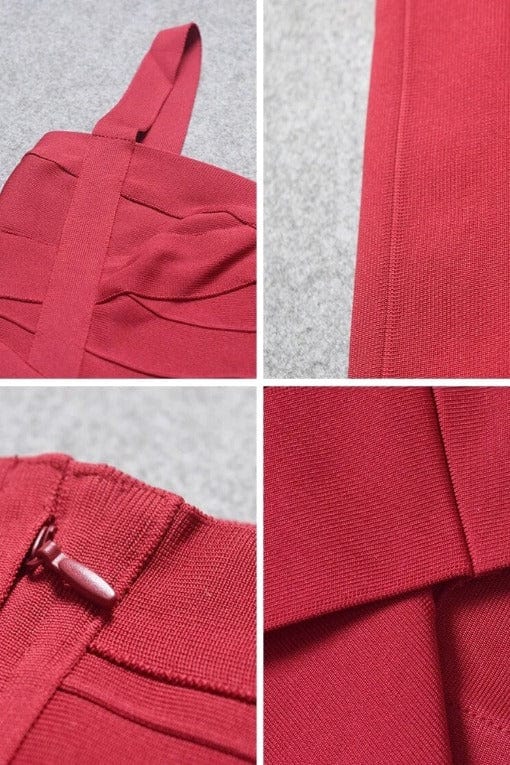Heidi Bandage Midi Dress Red Wine Sale