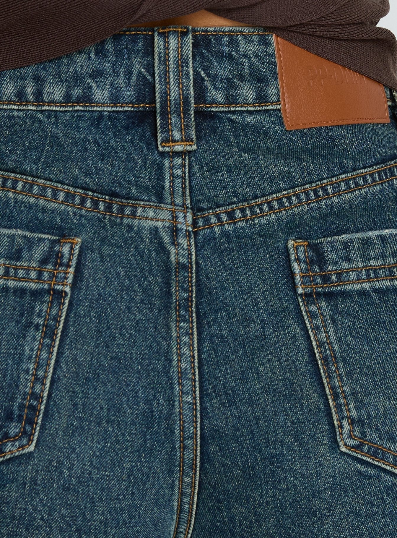 Gazelle Distressed Denim Skort Vintage Blue Wash