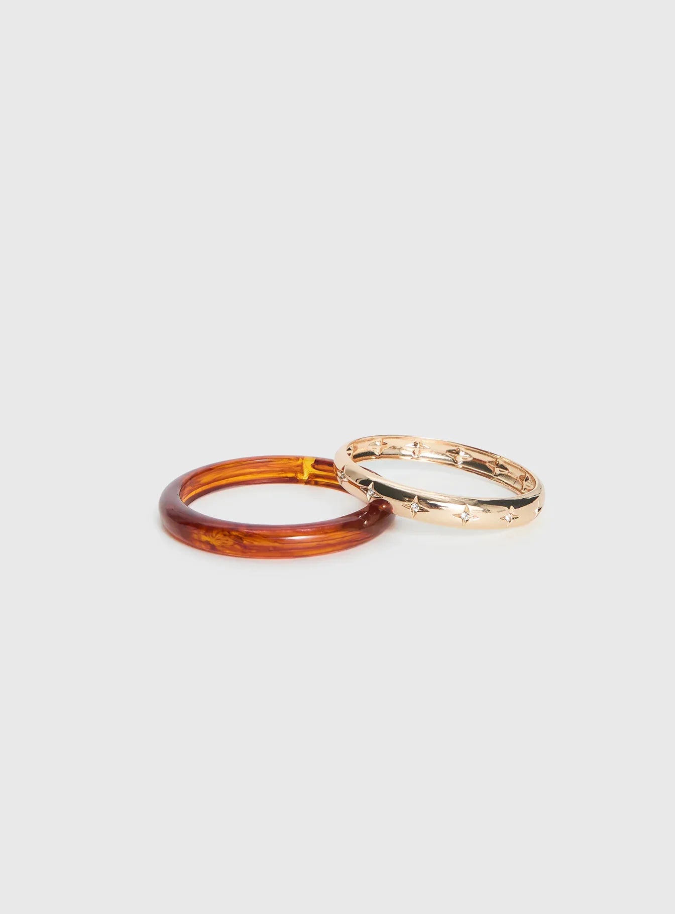 Rhi Rhi Diamante Resin Cuff Pack Brown Gold