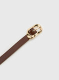 Capeside Faux Leather Belt Brown Gold