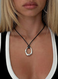Star Quality Pendant Necklace Black Silver