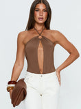 Damiana Cut Out Bodysuit Brown