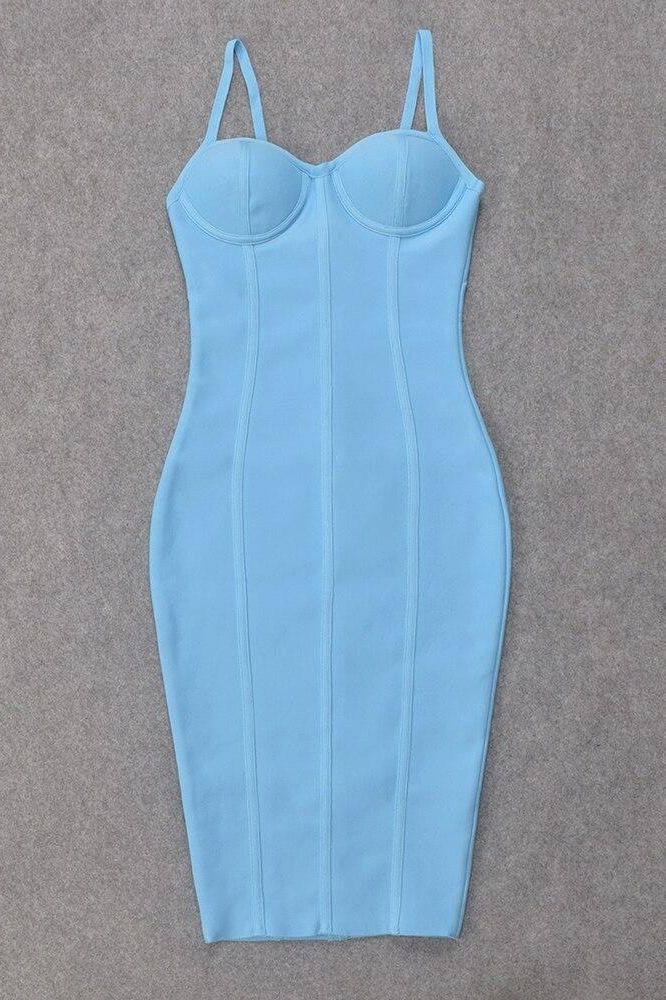 Abi Bandage Dress Sky Blue