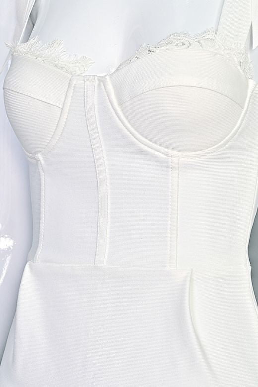 Payton Bandage Dress White Pearl
