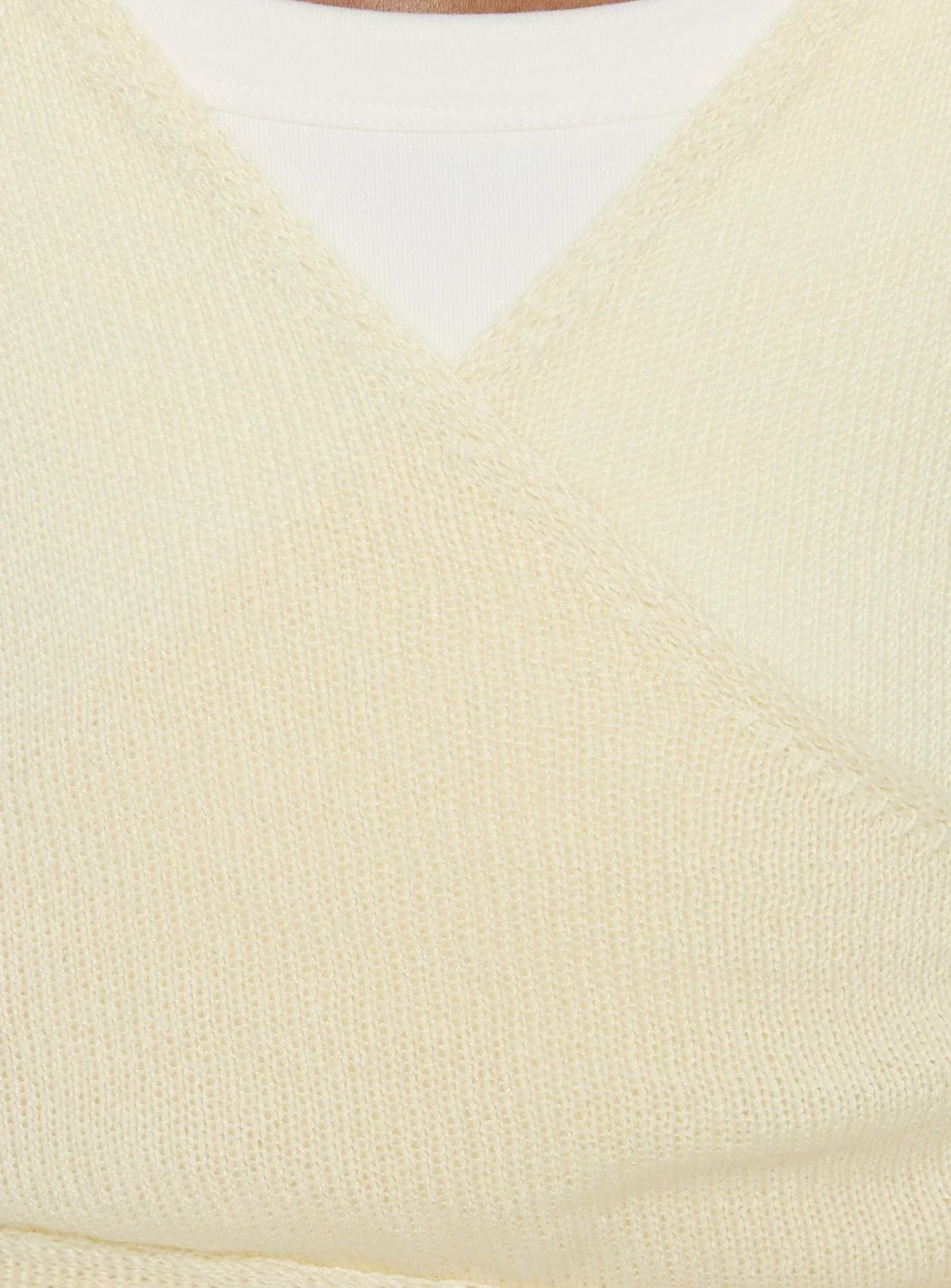 Tonee Sheer Wrap Knit Cardigan Butter Cream