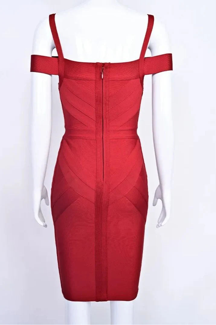 Sophia Bandage Dress Lipstick Red