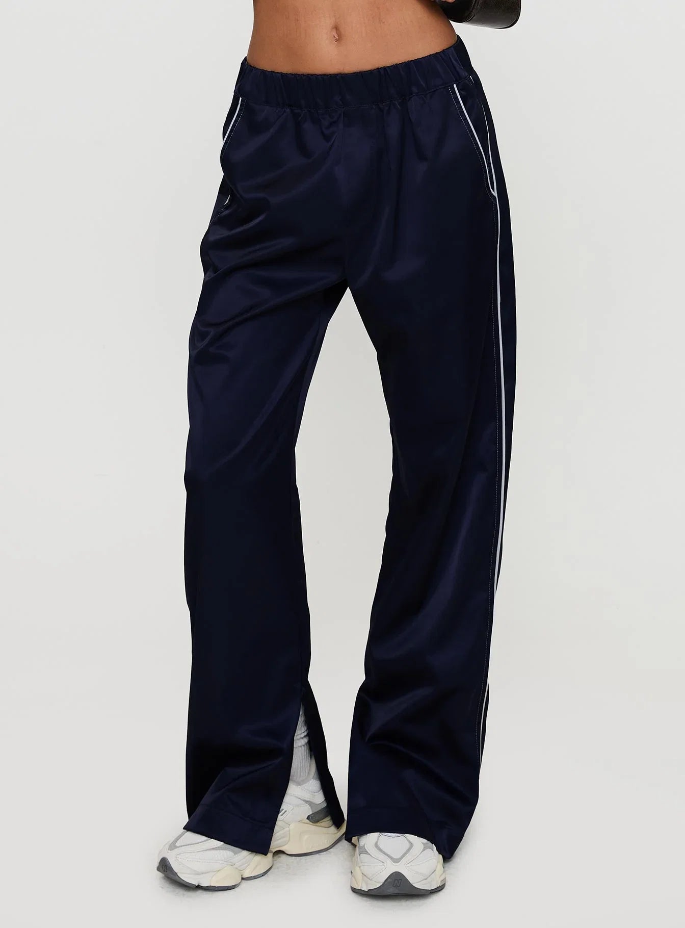 Travalta Satin Track Pant Navy