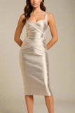 Heidi Bandage Midi Dress Gold