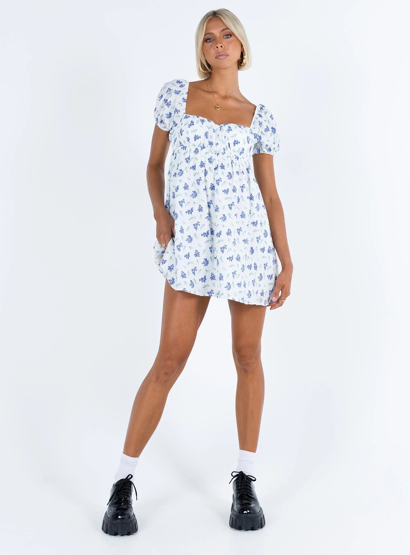 Lets Dance Mini Dress Blue Floral