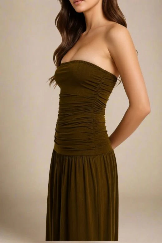 North Bodycon Wrap Midi Dress Chocolate Brown Sale