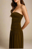 North Bodycon Wrap Midi Dress Chocolate Brown Sale