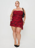 Donelli Mini Dress Burgundy Red Floral Curve