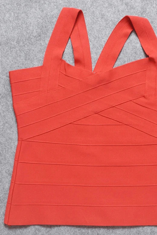 Jay Bandage Top Lipstick Red