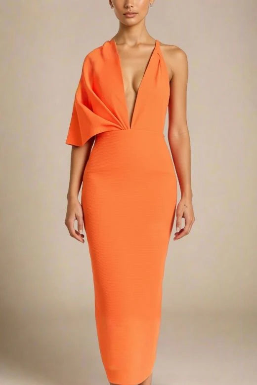 Blake Bandage Maxi Dress Apricot Orange