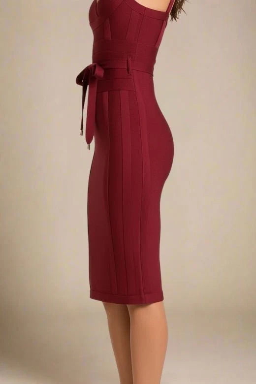 Bek Bandage Dress Red Wine