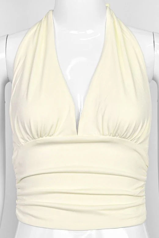 Aby Halter Top Butter Yellow