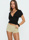 Azazel Button Detail Micro Boxer Shorts Yellow / Grey Stripe