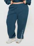 Princess Polly Track Pants Block Cursive Text Slate Curve