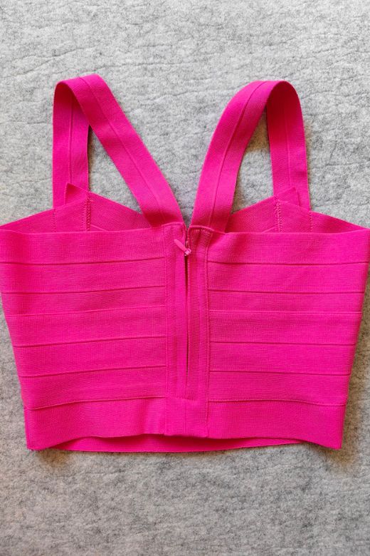 Jay Bandage Crop Top Hot Pink