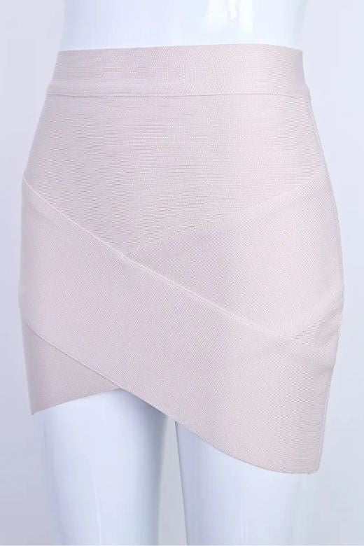 Jay High Waist Bandage Mini Skirt Cream