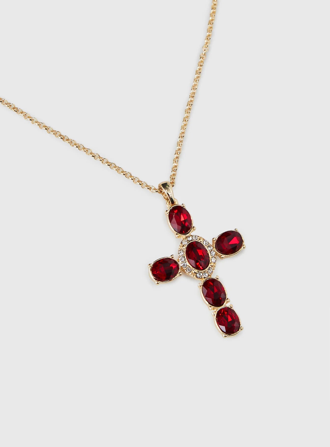 Jacintha Necklace Gold Red