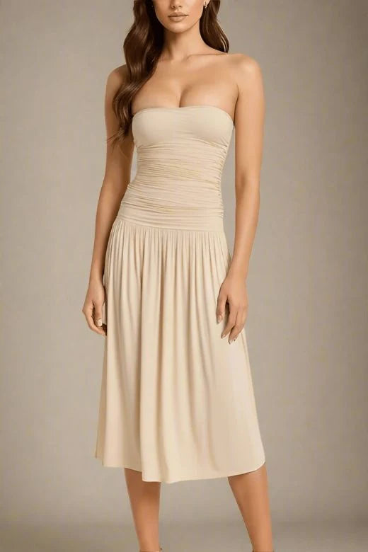 North Bodycon Wrap Midi Dress Beige Sale