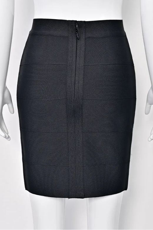 High Waist Bandage Mini Skirt Classic Black
