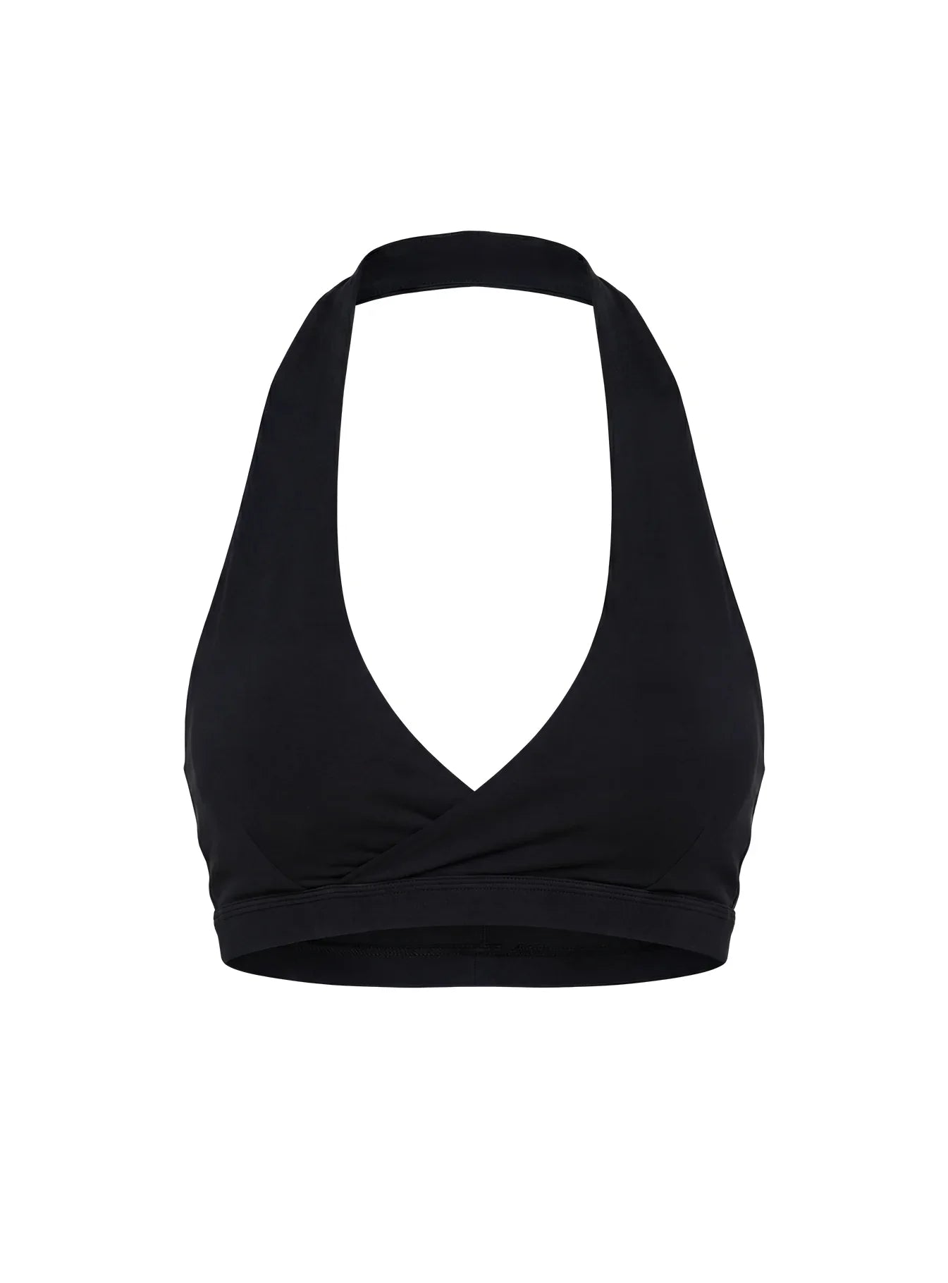 Lock In Active Halter Crop Top Black