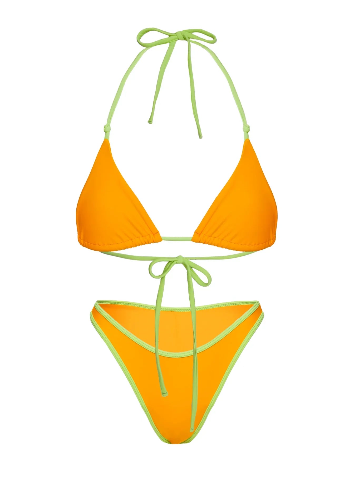 Sandbar Triangle Bikini Top Orange Green