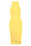 Lea Bandage Midi Dress Mustard Yellow Sale