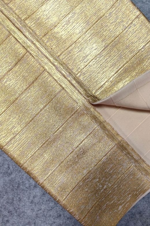 Selene Bandage Crop Top and Midi Skirt Set Gold