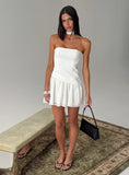 Odela Strapless Drop Waist Mini Dress White