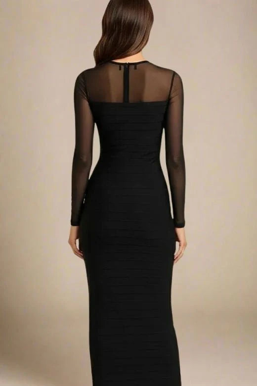 Robin Long Sleeve Bandage Maxi Dress Classic Black