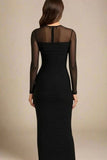 Robin Long Sleeve Bandage Maxi Dress Classic Black