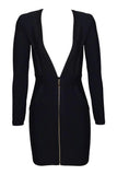 Eva Long Sleeve Bandage Mini Dress Classic Black Sale