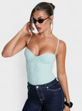 Alorah Textured Bodysuit Blue