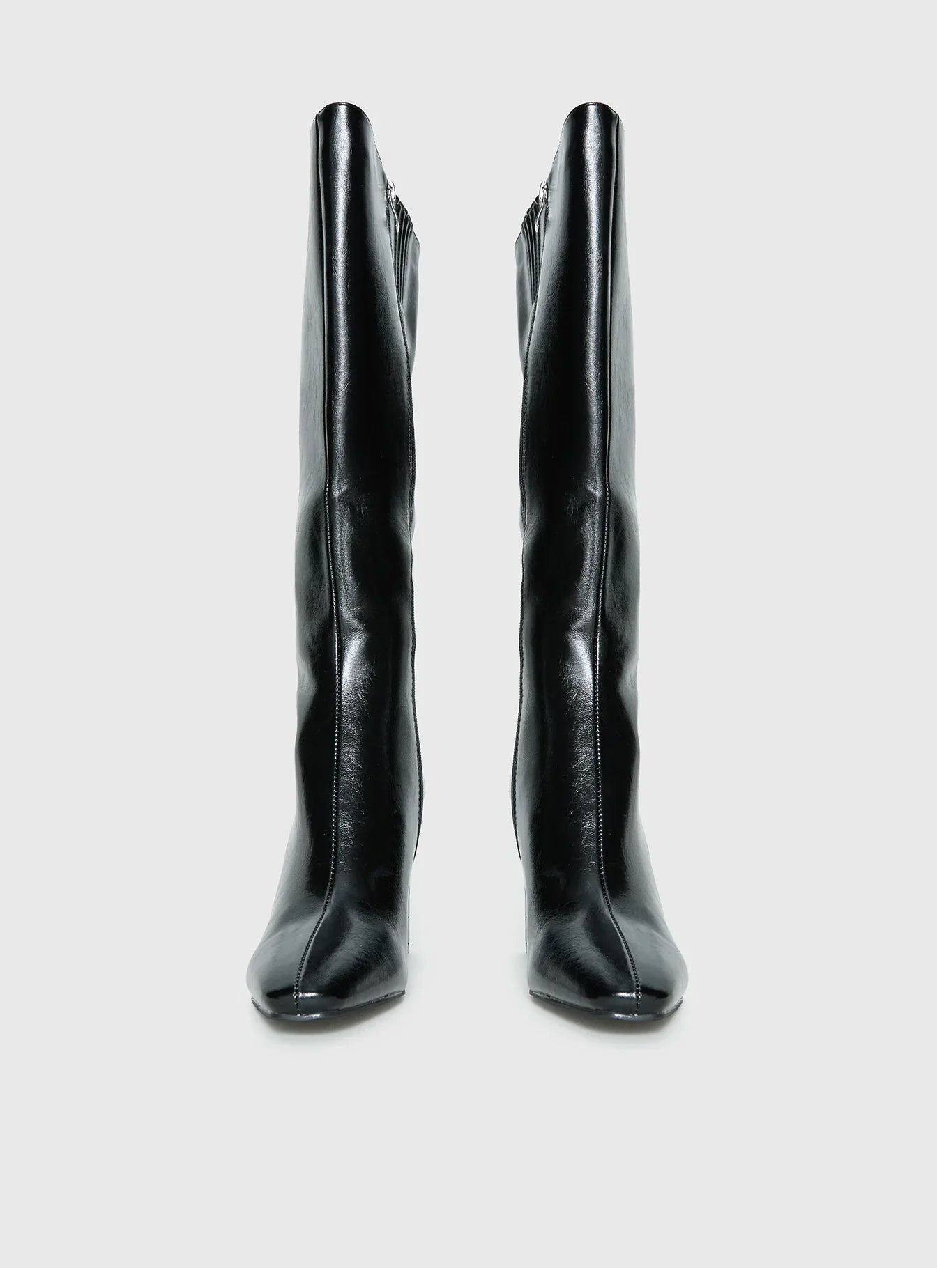 Sawyer Knee High Boots Black Crinkle