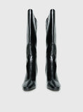 Sawyer Knee High Boots Black Crinkle