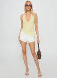 Isabellah Cross Front Halter Top Yellow