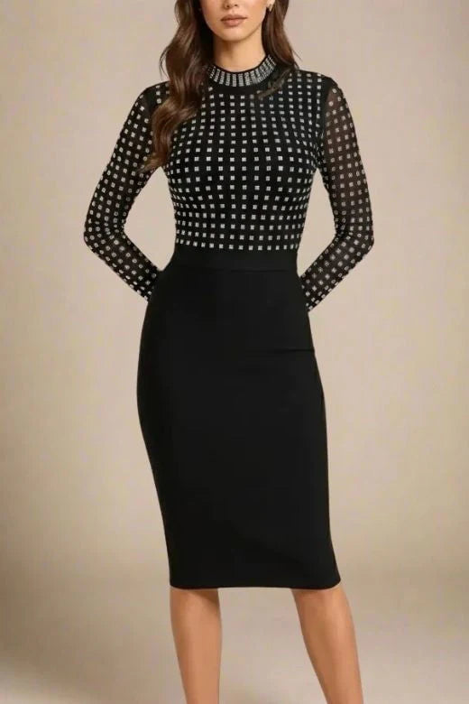 Hazel Long Sleeve Bodycon Dress Classic Black