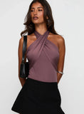 Shoot A Shot Wrap Detail Bodysuit Plum