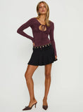 Amryn Eyelet Mini Skirt Black