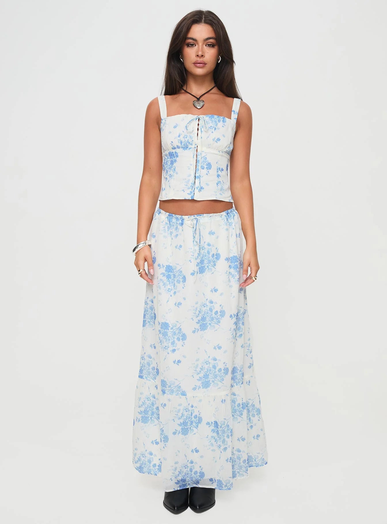 Modern Girl Top White Blue