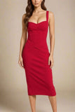 Heidi Bandage Midi Dress Red Wine Sale