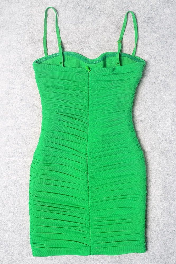 Cassie Bodycon Wrap Mini Dress Emerald Green