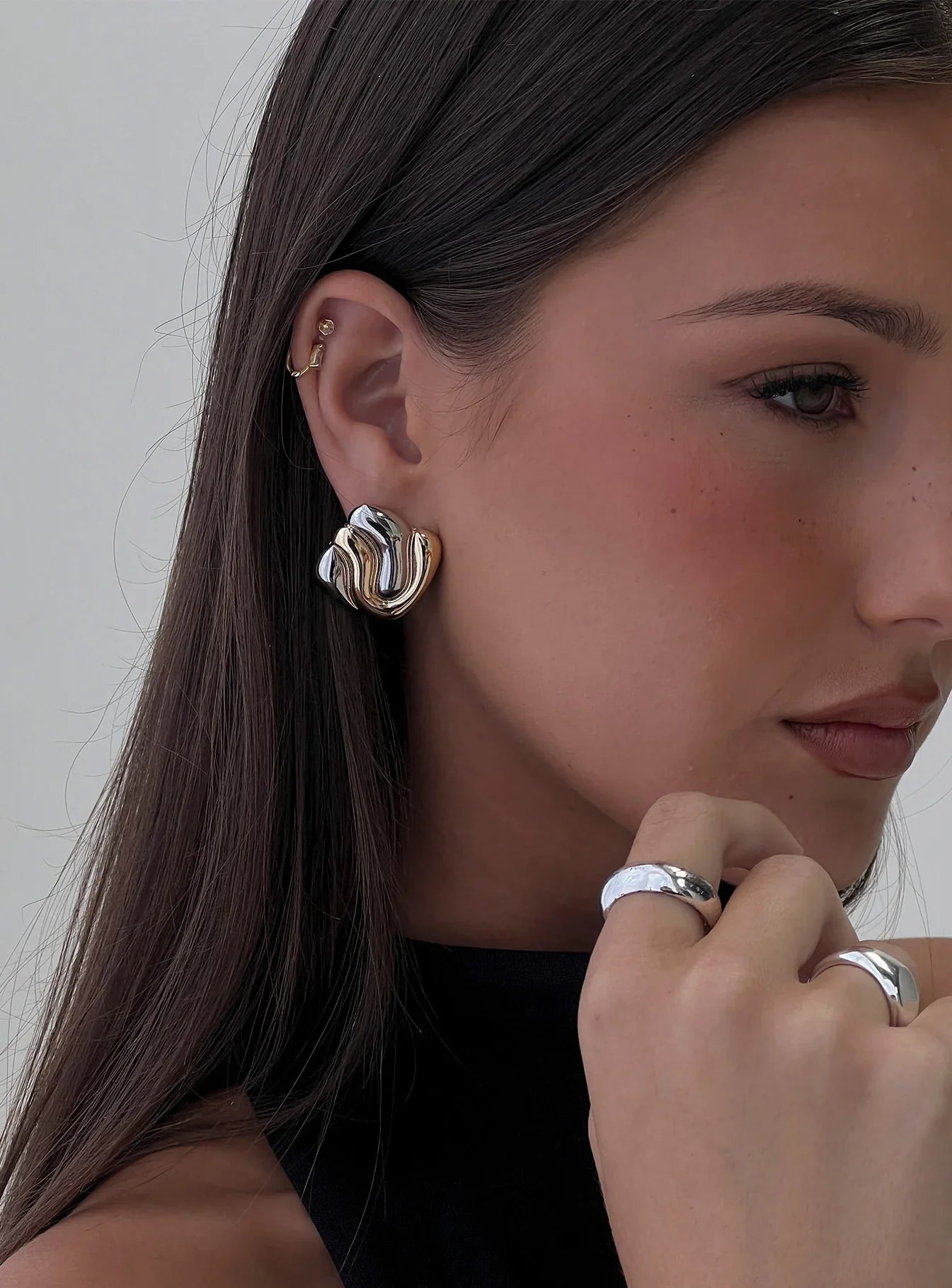 Heavenly Dream Square Earrings Gold Silver