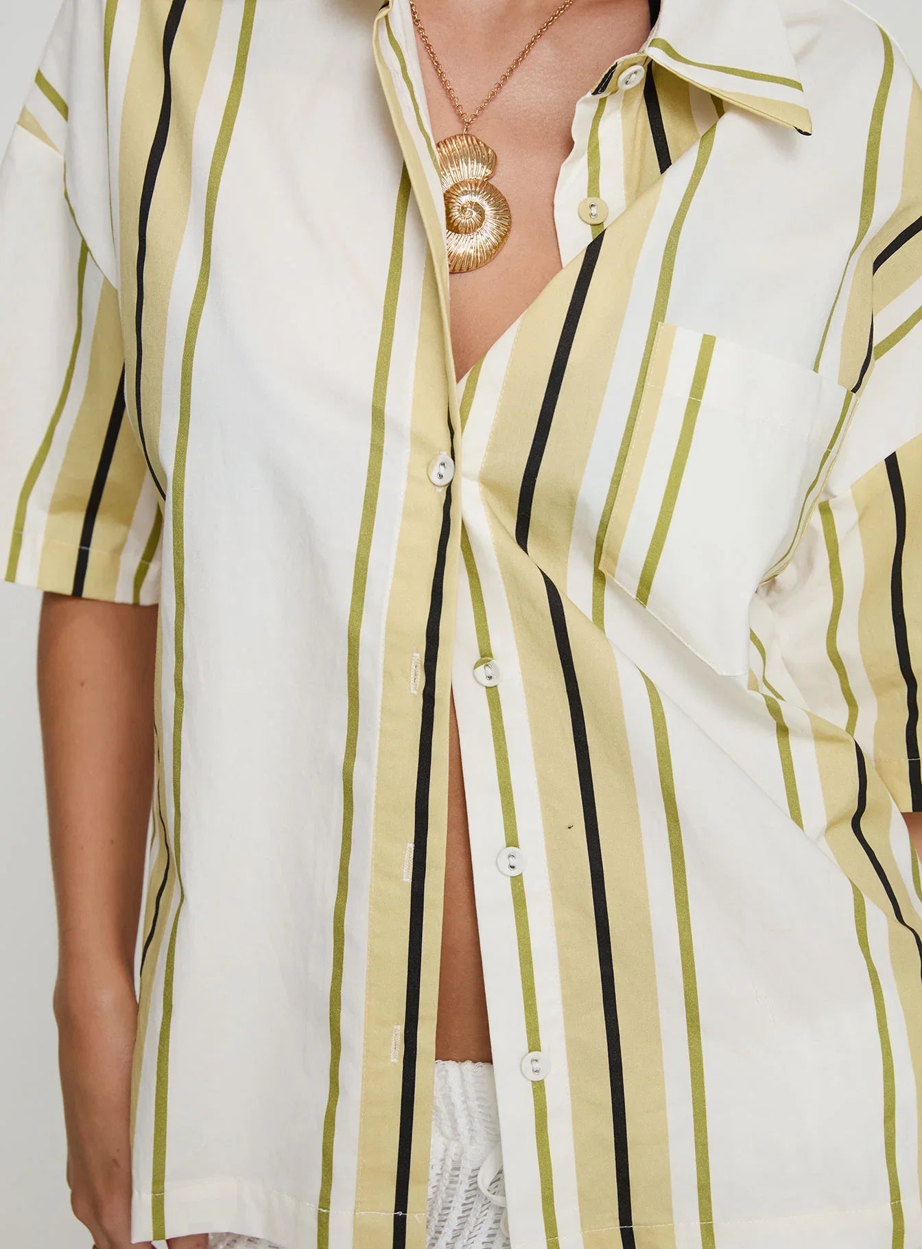 Karyn Top White Yellow Stripe
