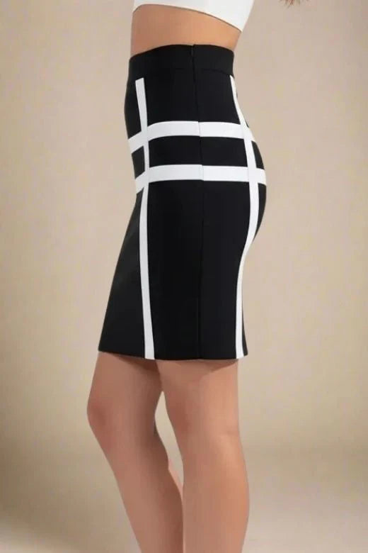 Suki High Waist Bandage Mini Skirt Classic Black